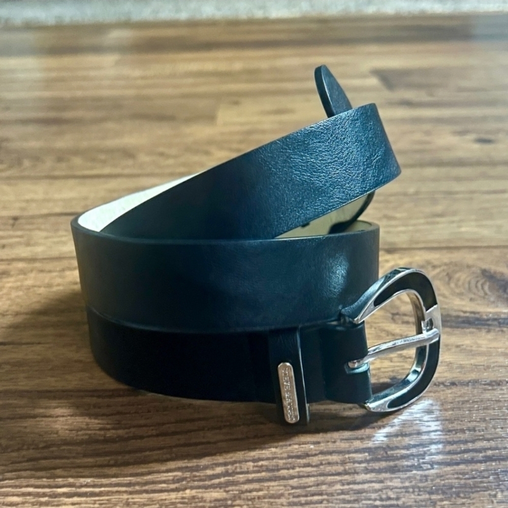 Steve Madden Black Faux Leather Belt Size 2X Basic Classic Capsule  Minimalist